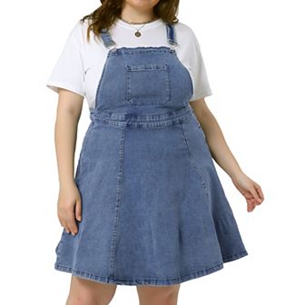 Women's Plus Size Suspender Jeans Adjustable Strap Denim Overall Dress
