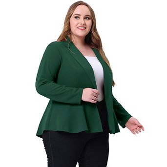 Women's Plus Size Modern Fit Workwear Fashion Peplum Tunic Blazers