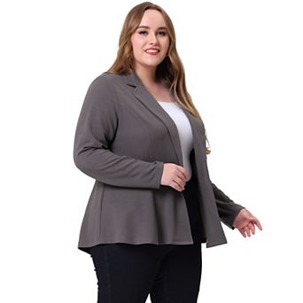 Women's Plus Size Modern Fit Workwear Fashion Peplum Tunic Blazers