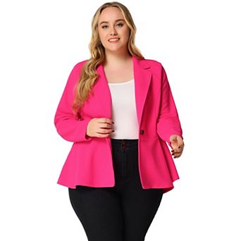 Women's Plus Size Modern Fit Workwear Fashion Peplum Tunic Blazers