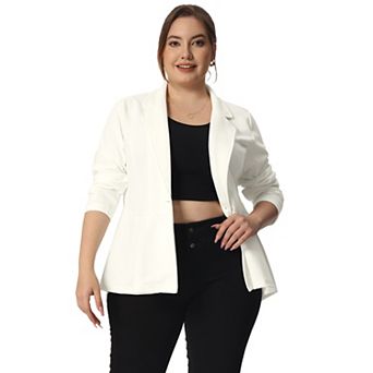Women's Plus Size Modern Fit Workwear Fashion Peplum Tunic Blazers