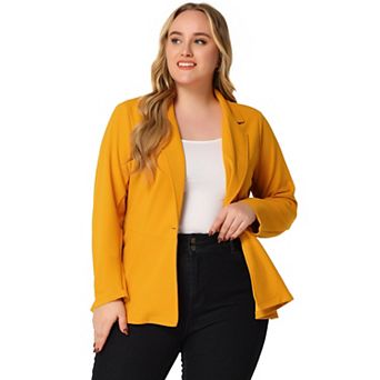 Women's Plus Size Modern Fit Workwear Fashion Peplum Tunic Blazers