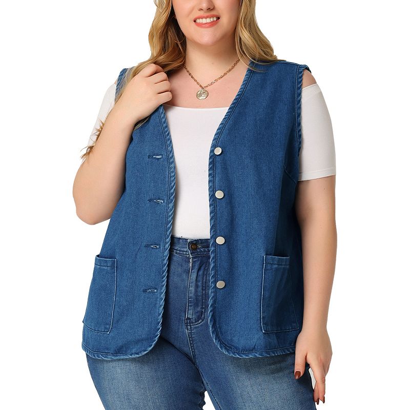 Plus denim clearance vest