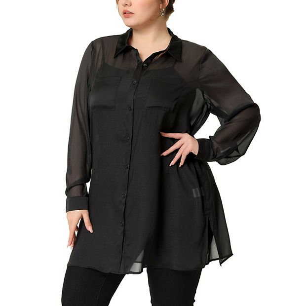 Black, Plus Size, Blouses & shirts, Women