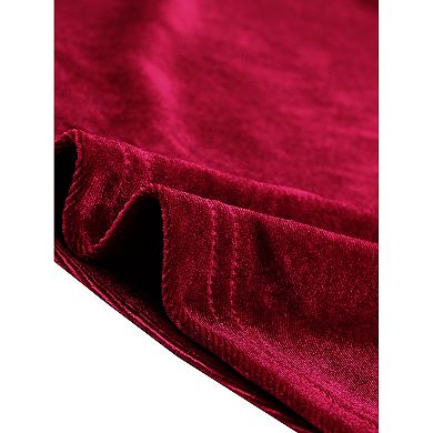 V Neck Sleeveless Velvet Dresses