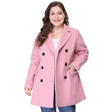 Women's Plus Size Winter Outerwear Double-Breasted Mid-Length Coat