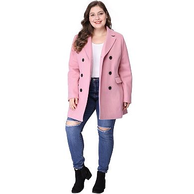 Women's Plus Size Winter Outerwear Double-Breasted Mid-Length Coat