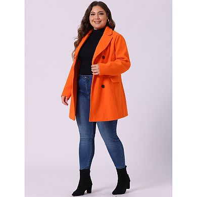 Women's Plus Size Winter Outerwear Double-Breasted Mid-Length Coat