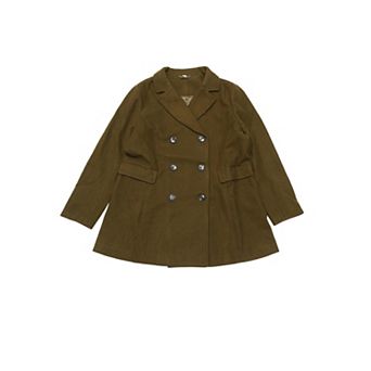 Women's Plus Size Winter Outerwear Double-Breasted Mid-Length Coat