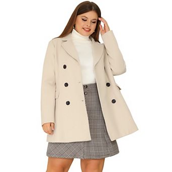 Women's Plus Size Winter Outerwear Double-Breasted Mid-Length Coat