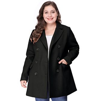 Women's Plus Size Winter Outerwear Double-Breasted Mid-Length Coat