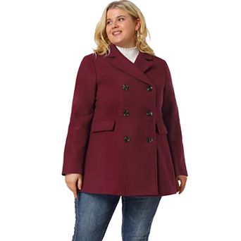 Women's Plus Size Winter Outerwear Double-Breasted Mid-Length Coat