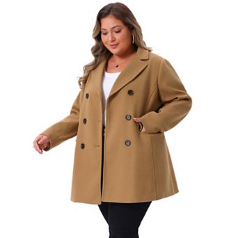 Women's Plus Size Winter Outerwear Double-Breasted Mid-Length Coat