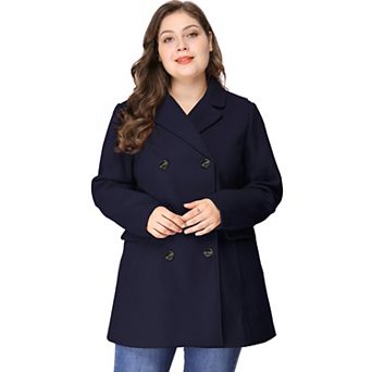 Women's Plus Size Winter Outerwear Double-Breasted Mid-Length Coat