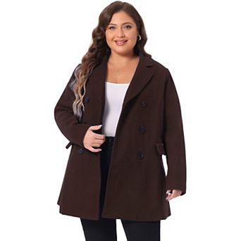 Women's Plus Size Winter Outerwear Double-Breasted Mid-Length Coat
