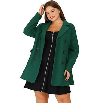 Women's Plus Size Winter Outerwear Double-Breasted Mid-Length Coat