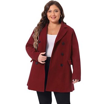 Women's Plus Size Winter Outerwear Double-Breasted Mid-Length Coat