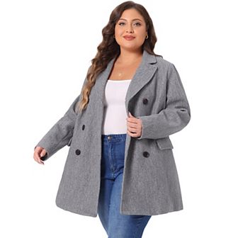 Women's Plus Size Winter Outerwear Double-Breasted Mid-Length Coat