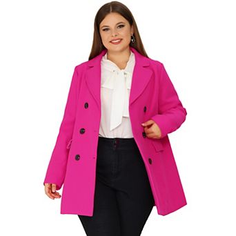 Women's Plus Size Winter Outerwear Double-Breasted Mid-Length Coat