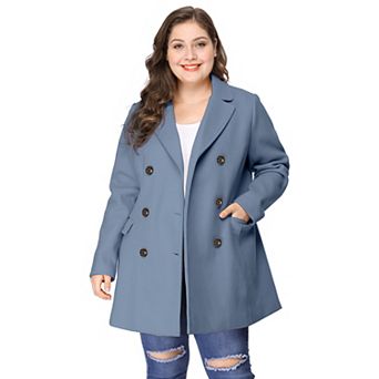 Women's Plus Size Winter Outerwear Double-Breasted Mid-Length Coat