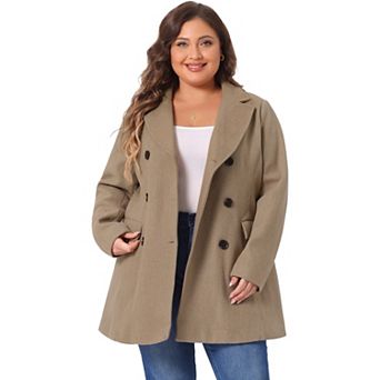 Women's Plus Size Winter Outerwear Double-Breasted Mid-Length Coat