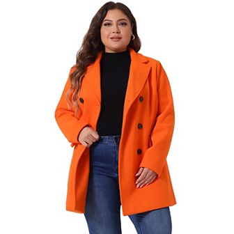 Women's Plus Size Winter Outerwear Double-Breasted Mid-Length Coat