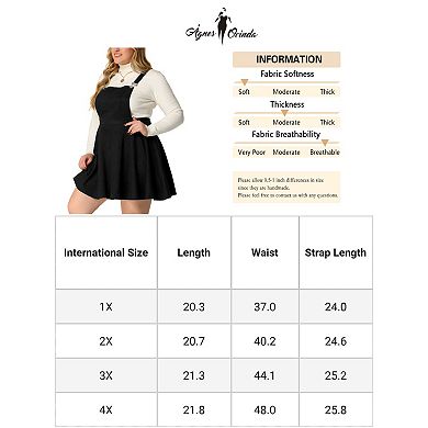 Women's Plus Size Pleated Faux Suede Mini Overall Suspender Skirt