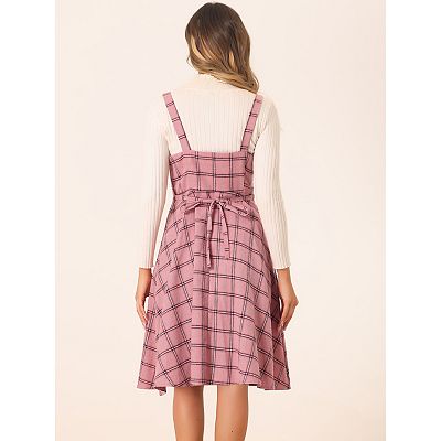 Selling NWT Snidel houndstooth check plaid sleeveless trench dress smocked waist midi