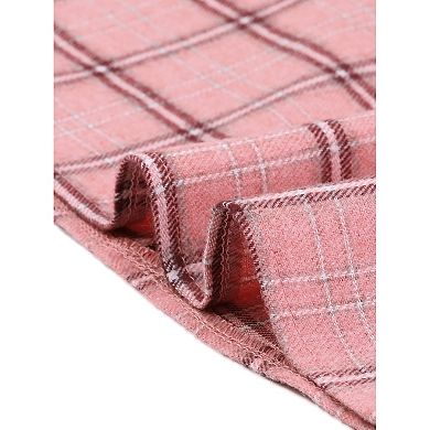 Women's Plaid Tie Belt Waist Sleeveless Midi Suspender Overall Dress