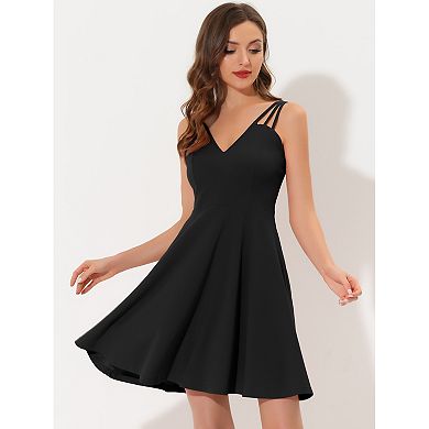 Women's Homecoming Dress With Triple Straps Backless Sleeveless Cocktail Dress