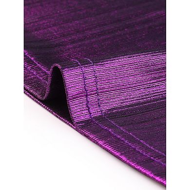 Metallic Shirt for Women's Lantern Sleeve Party Shiny Glitter Tops