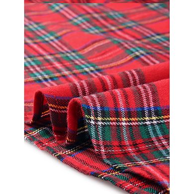 Women's Plus Size A Line Knee Length Plaid Flare Skirt