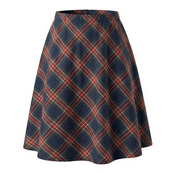 Women's Plus Size A Line Knee Length Plaid Flare Skirt