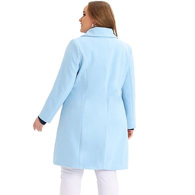 Women's Plus Size Winter Fashion Coats Single Breasted Long Peacoat