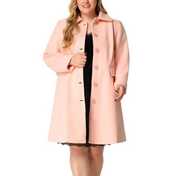 Women's Plus Size Winter Fashion Coats Single Breasted Long Peacoat