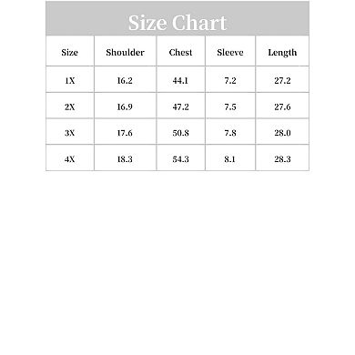 Women's Plus Size Short Sleeve Round Neck Solid Asymmetrical Top