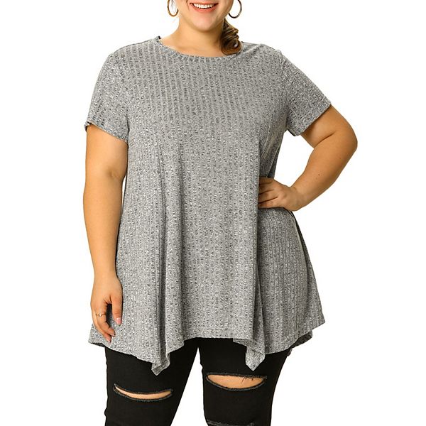 Plus Size Round Neck Half Sleeve Top