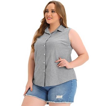 Women's Plus Size Summer Work Fashion Sleeveless Tank Shirts