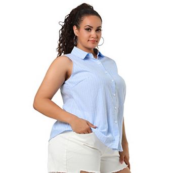 Women's Plus Size Summer Work Fashion Sleeveless Tank Shirts