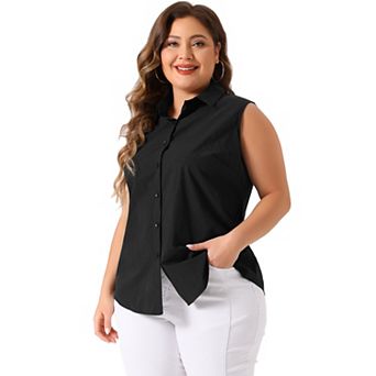 Women's Plus Size Summer Work Fashion Sleeveless Tank Shirts