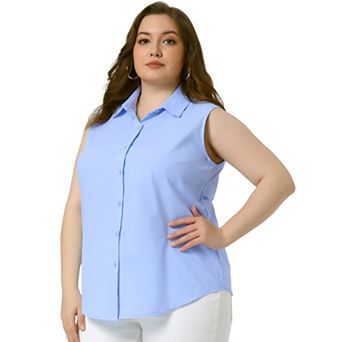 Women's Plus Size Summer Work Fashion Sleeveless Tank Shirts