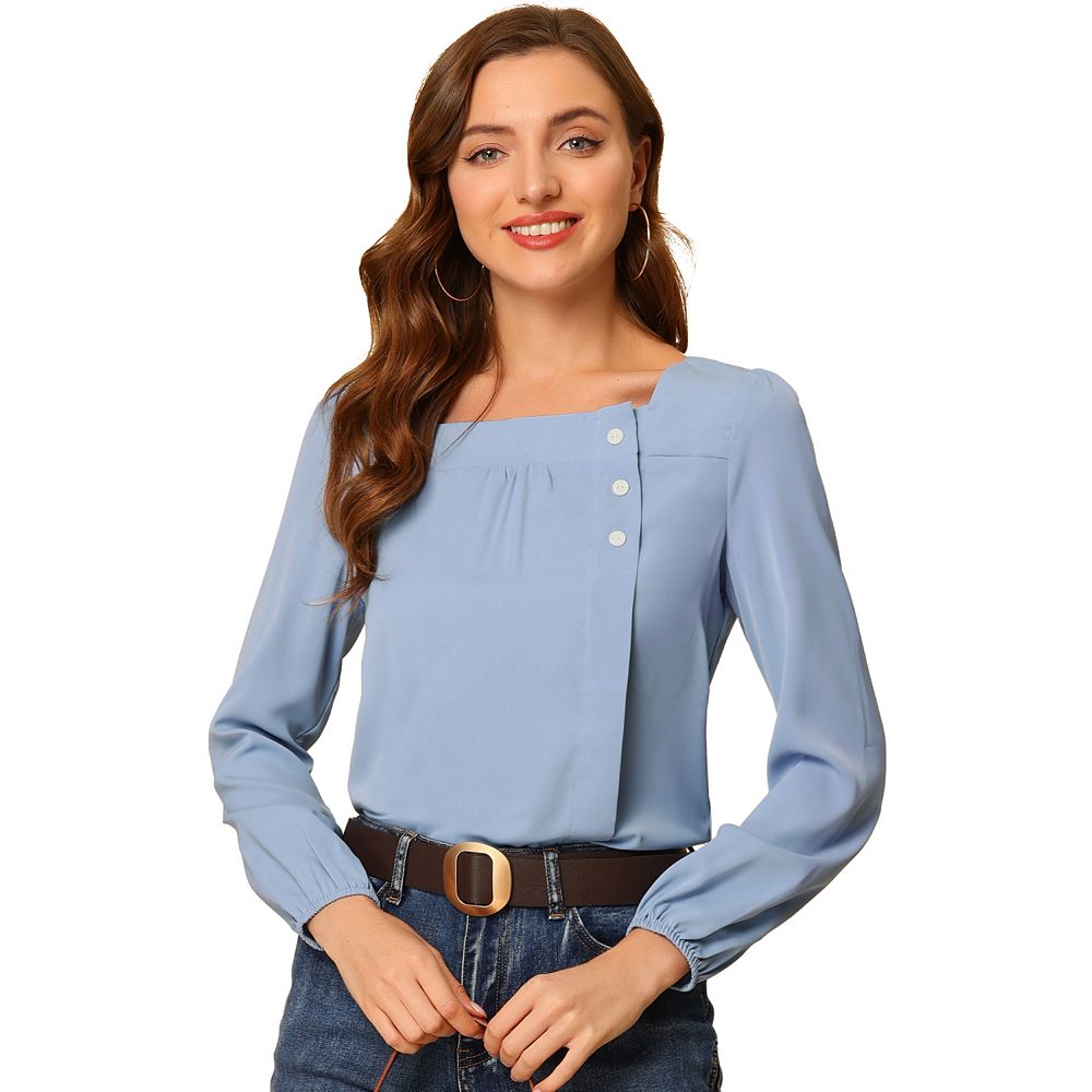Women's Solid Square Neck Beige Top