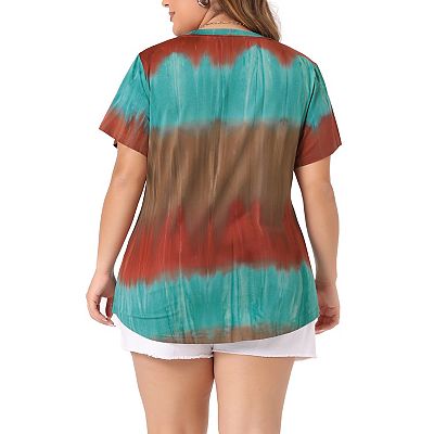 Women's Plus Size T-shirts Casual V Neck Short Sleeve Loose