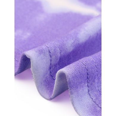 Women's Plus Size T-shirts Casual V Neck Short Sleeve Loose Tie Dye Summer Tunic Tops