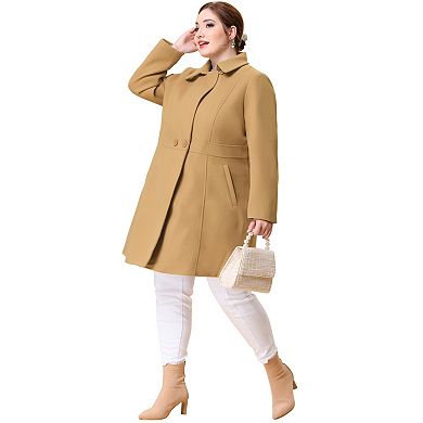 Women's Plus Size Outerwear Cinched Waist Winter Long Coat
