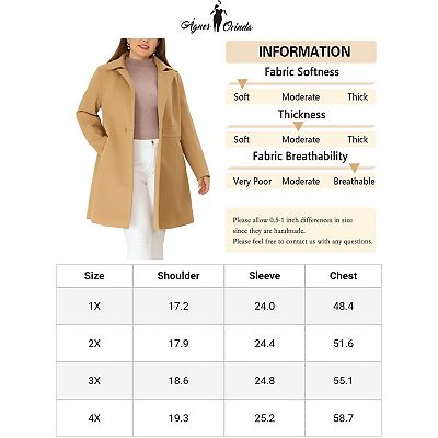 Women s Plus Size Outerwear Cinched Waist Winter Long Coat