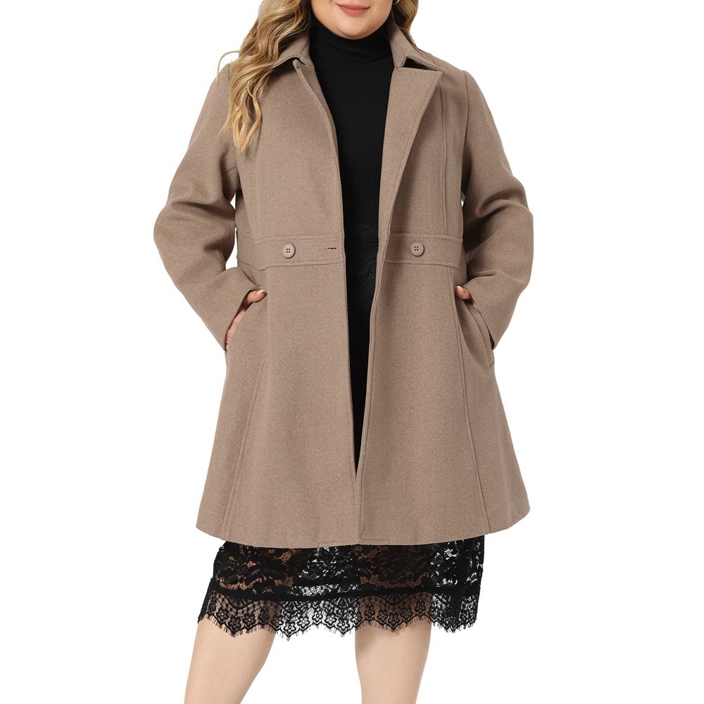 Women's Plus Size Outerwear Cinched Waist Winter Long Coat