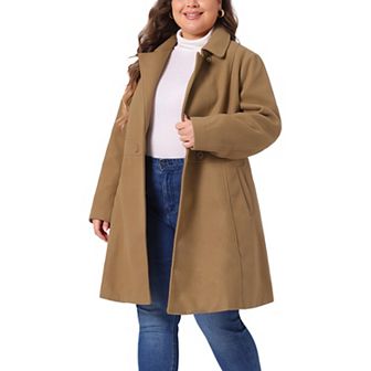 Women's Plus Size Outerwear Cinched Waist Winter Long Coat