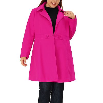 Women s Plus Size Outerwear Cinched Waist Winter Long Coat