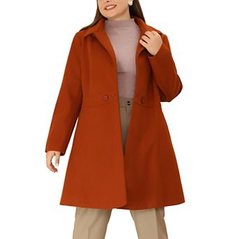 Women's Plus Size Outerwear Cinched Waist Winter Long Coat